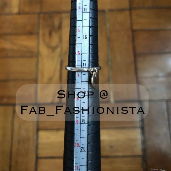 James Avery 14k gold heart charm sterling silver charm ring size 6.75 - Picture 8 of 9